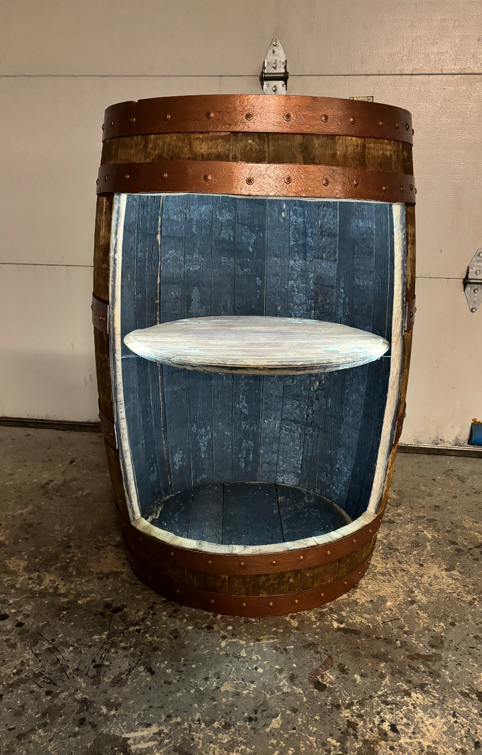 Open Front Whiskey Barrel