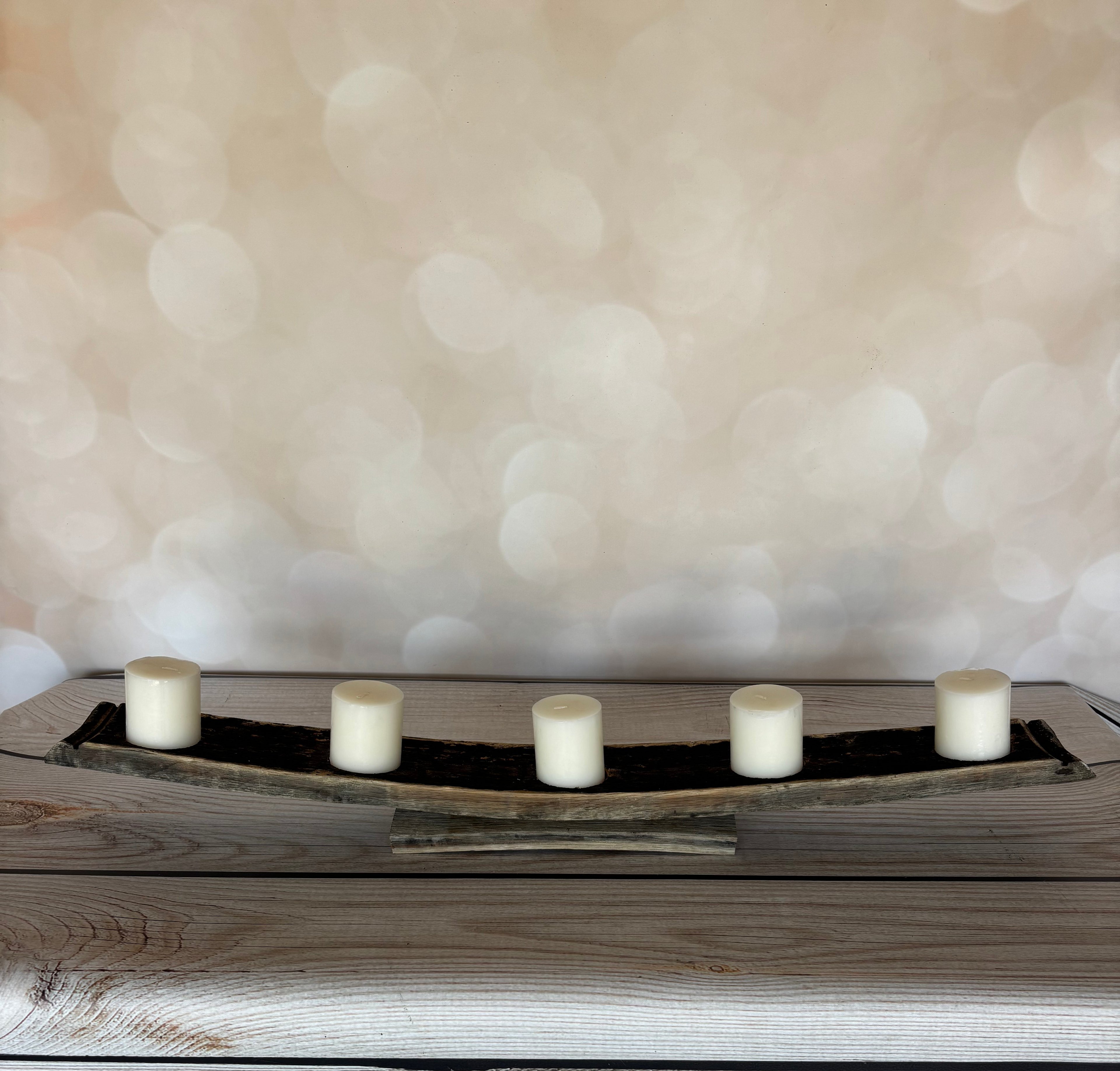 Stave with candle holder.