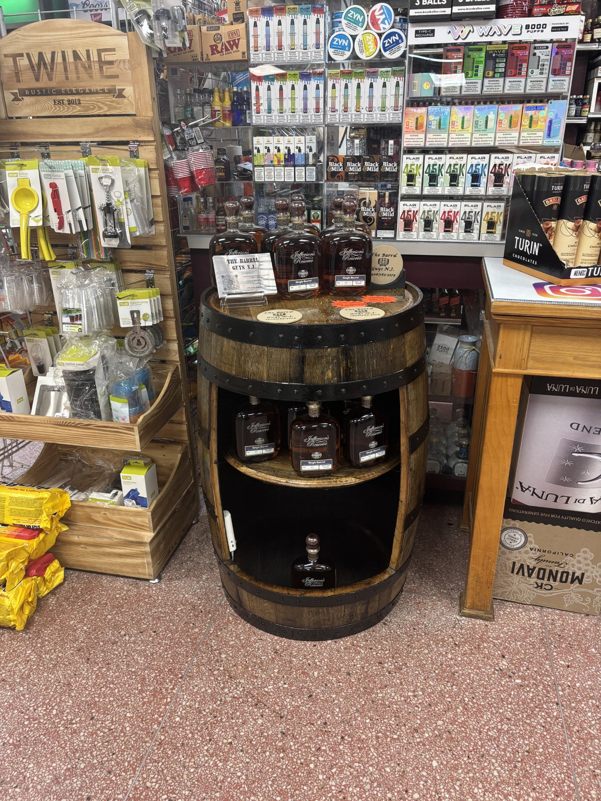 Open Front Whiskey Barrel