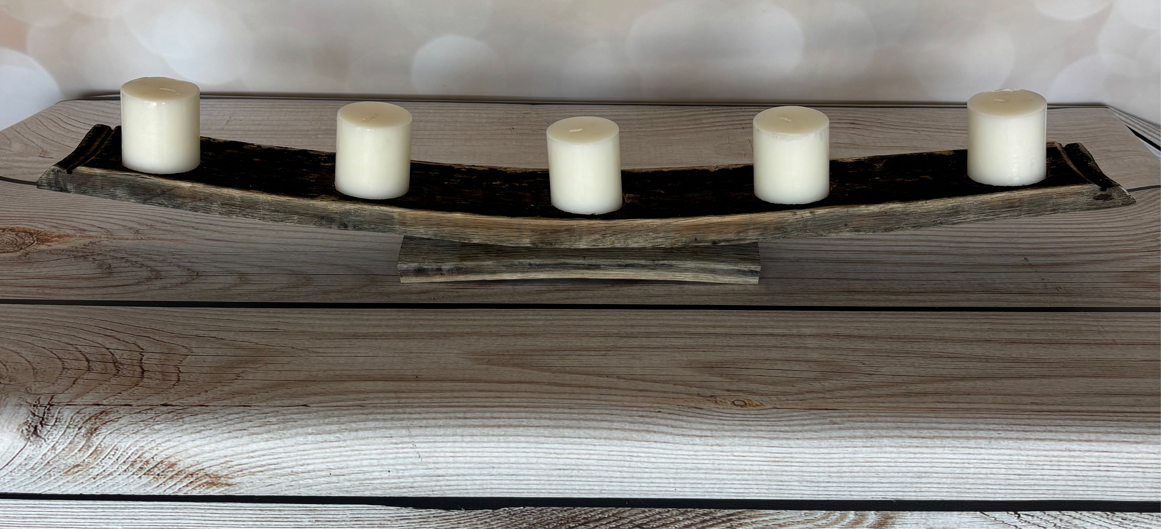 Stave with candle holder.