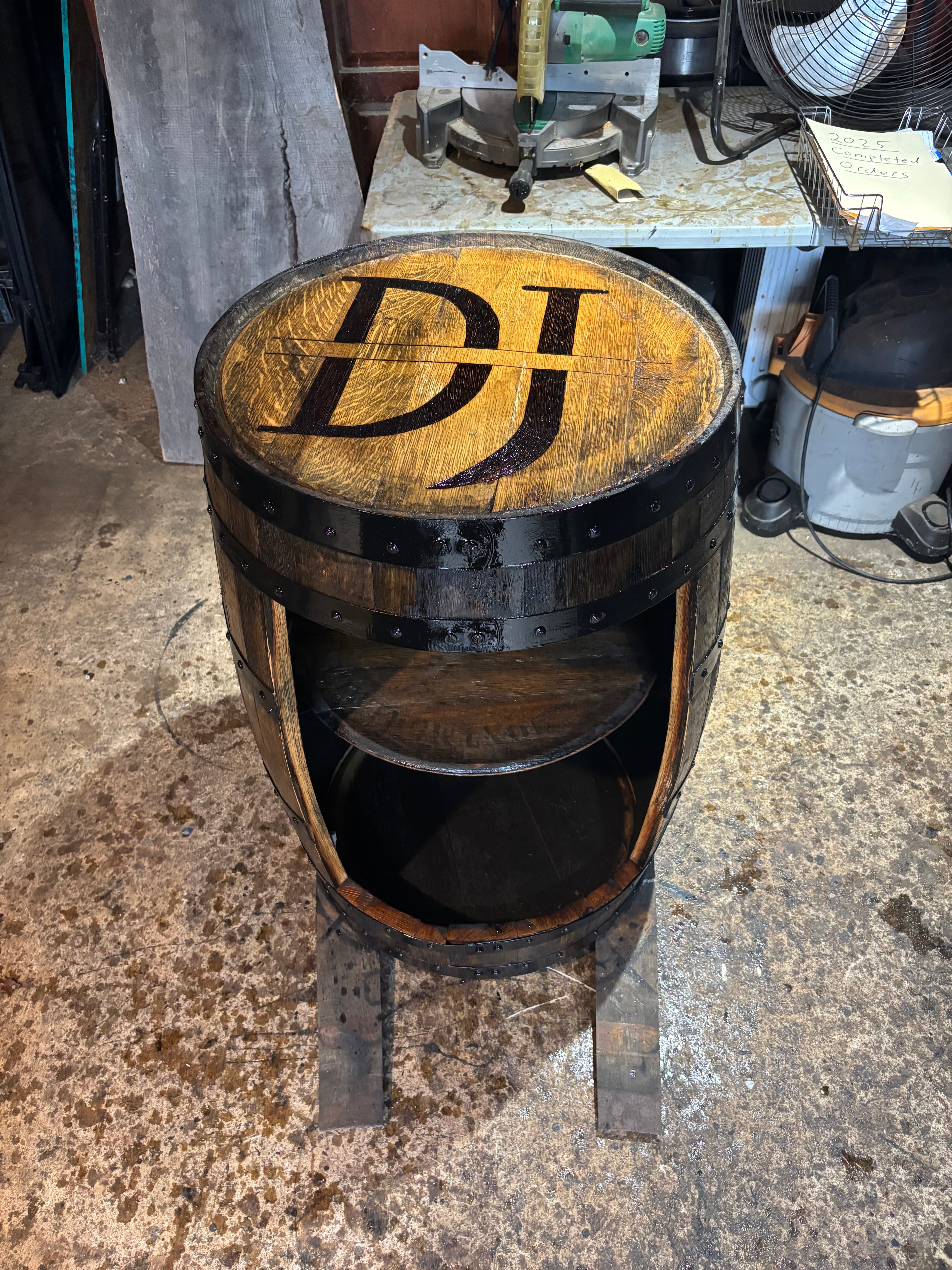 Open Front Whiskey Barrel