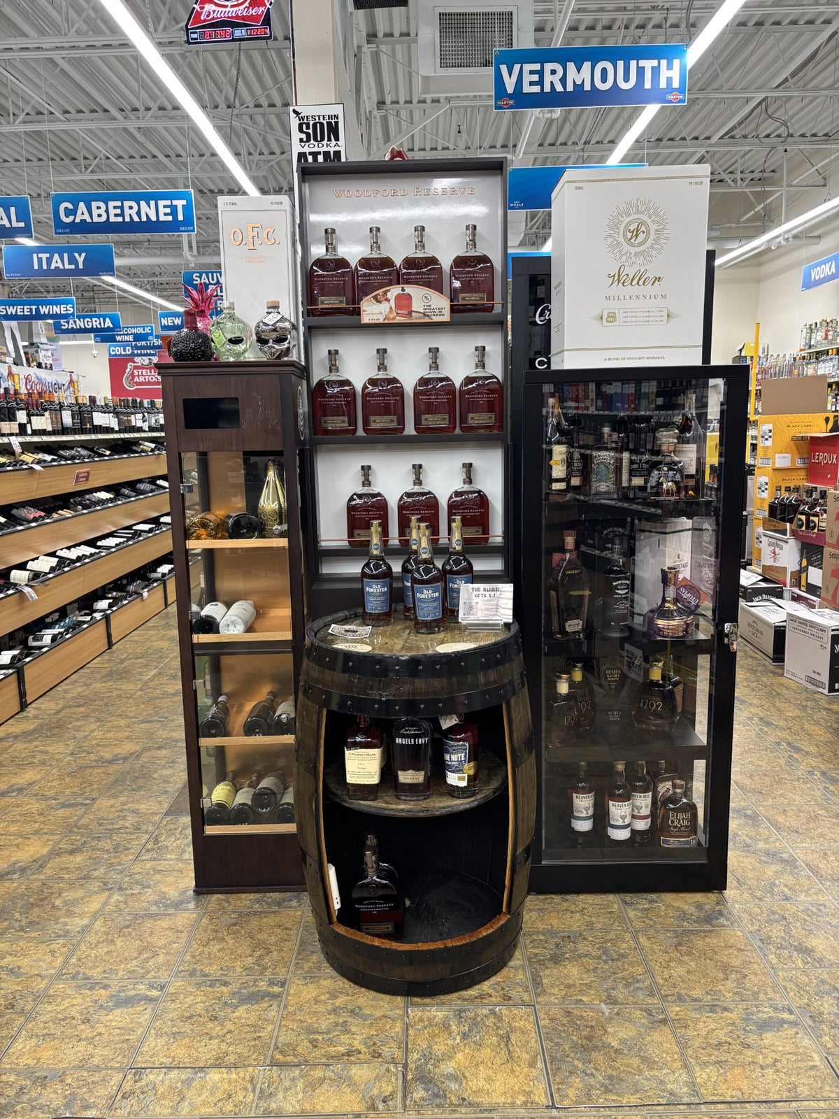 Open Front Whiskey Barrel