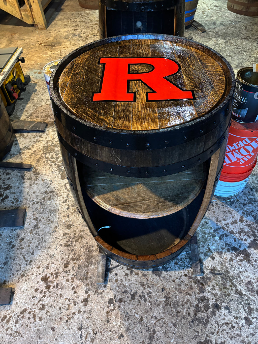 Open Front Whiskey Barrel