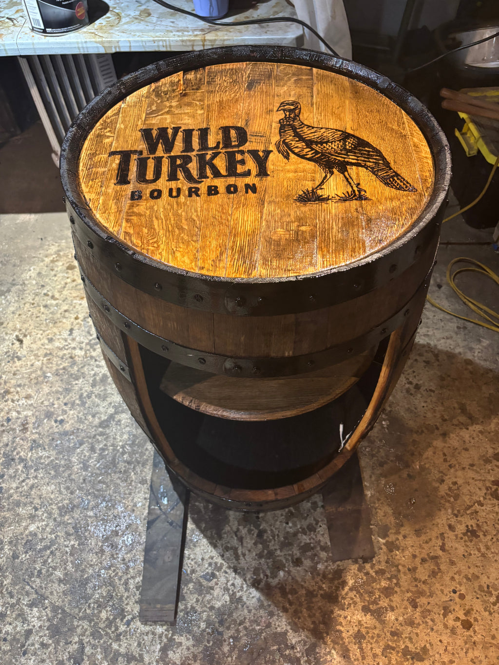 Open Front Whiskey Barrel