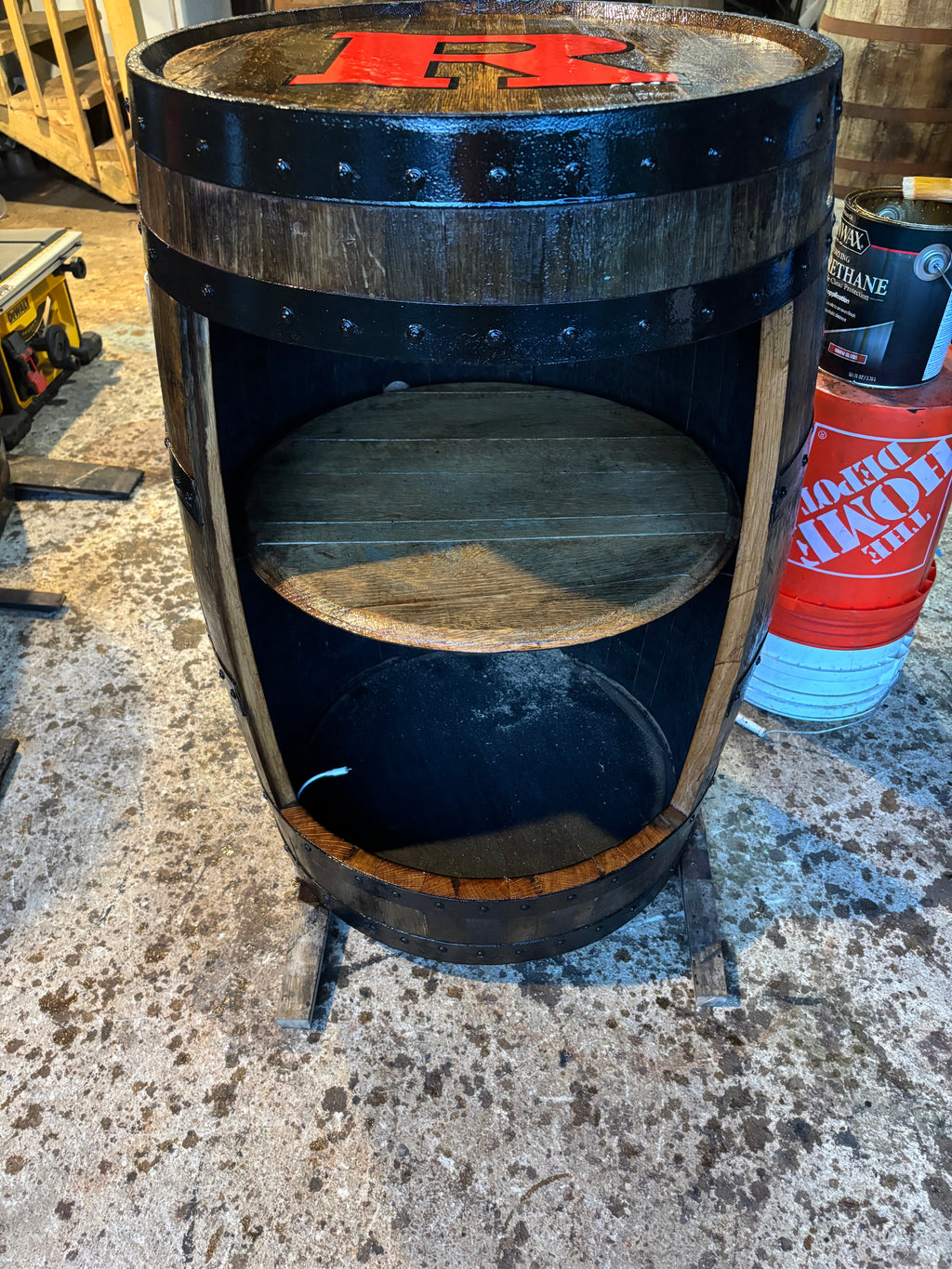 Open Front Whiskey Barrel