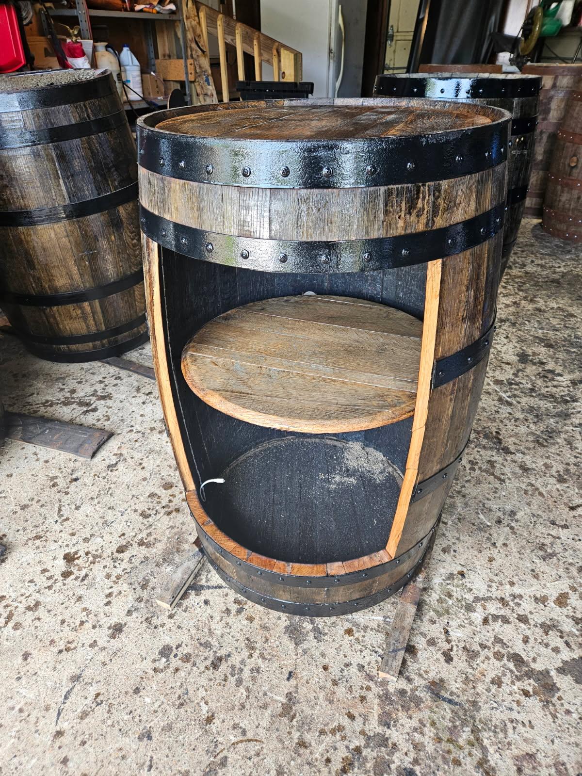 Open Front Whiskey Barrel