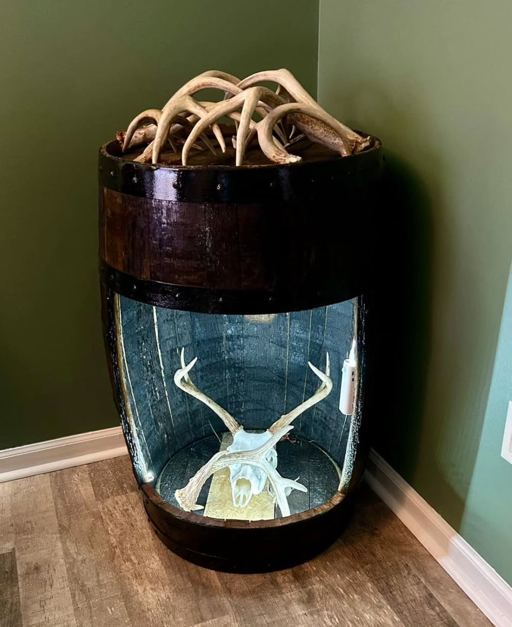 Open Front Whiskey Barrel