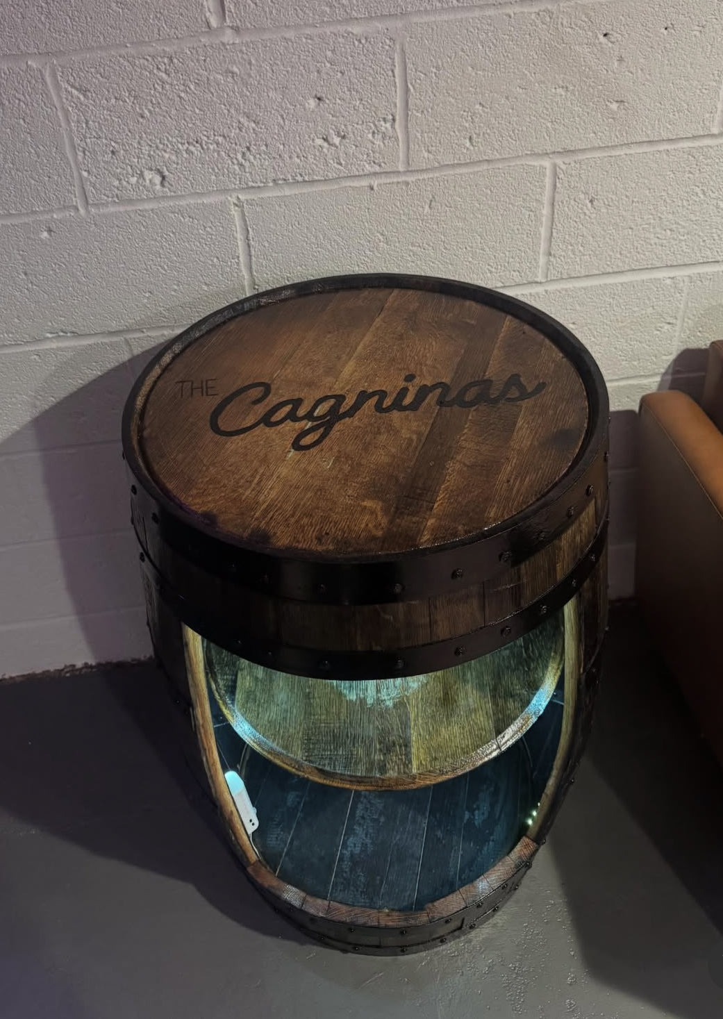 Open Front Whiskey Barrel