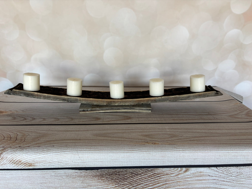 Stave with candle holder.